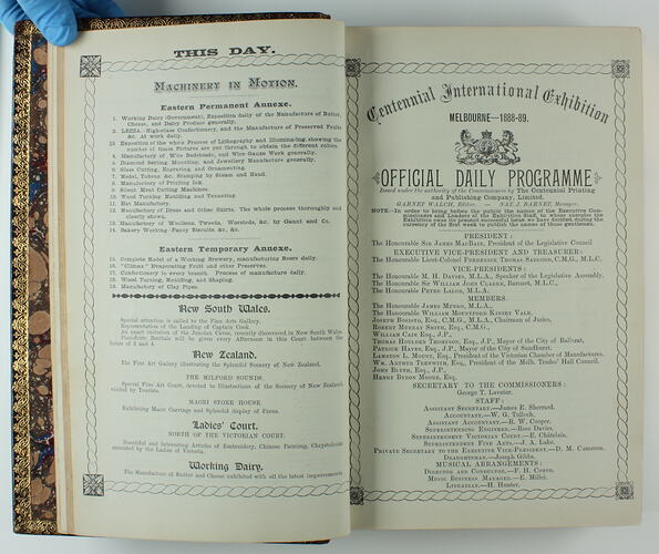 Bound Volume - ' Centennial Orchestra Programmes', Centennial International Exhibition, Melbourne, 1888-89