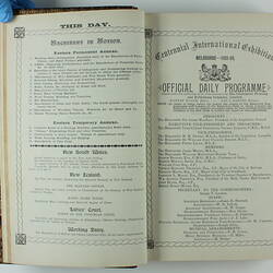 Daily Programmes from the Melbourne Centennial International Exhibition, 1888
