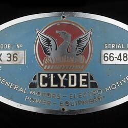 Locomotive Builders Plate - Clyde Engineering Co. Ltd., Granville Works, New South Wales, 1957 IMAGE WRONG