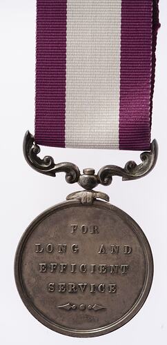 Medal - Victorian Volunteer Forces Long & Efficient Service Medal, Victoria, Australia, 1880 - Reverse
