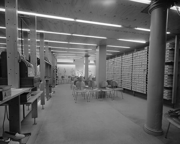 Wittner Shoes, Store Interior, Melbourne, Victoria, Sep 1958