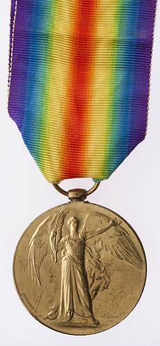 Medal - Victory Medal 1914-1919, Great Britain, Sergeant Paul Ernest Kelsey, 1919 - Obverse