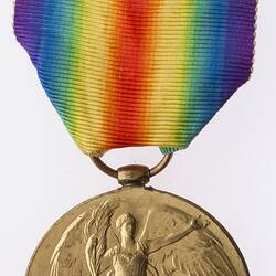 Medal - Victory Medal 1914-1919, Great Britain, Sergeant Paul Ernest Kelsey, 1919 - Obverse