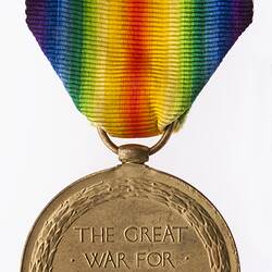 Medal - Victory Medal 1914-1919, Great Britain, Private Stanley Frank Greves, 1919 - Reverse