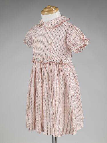 Dress - Child's, Red & White Stripe, 1955-1959