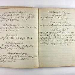 Pages of handwritten recipe book.