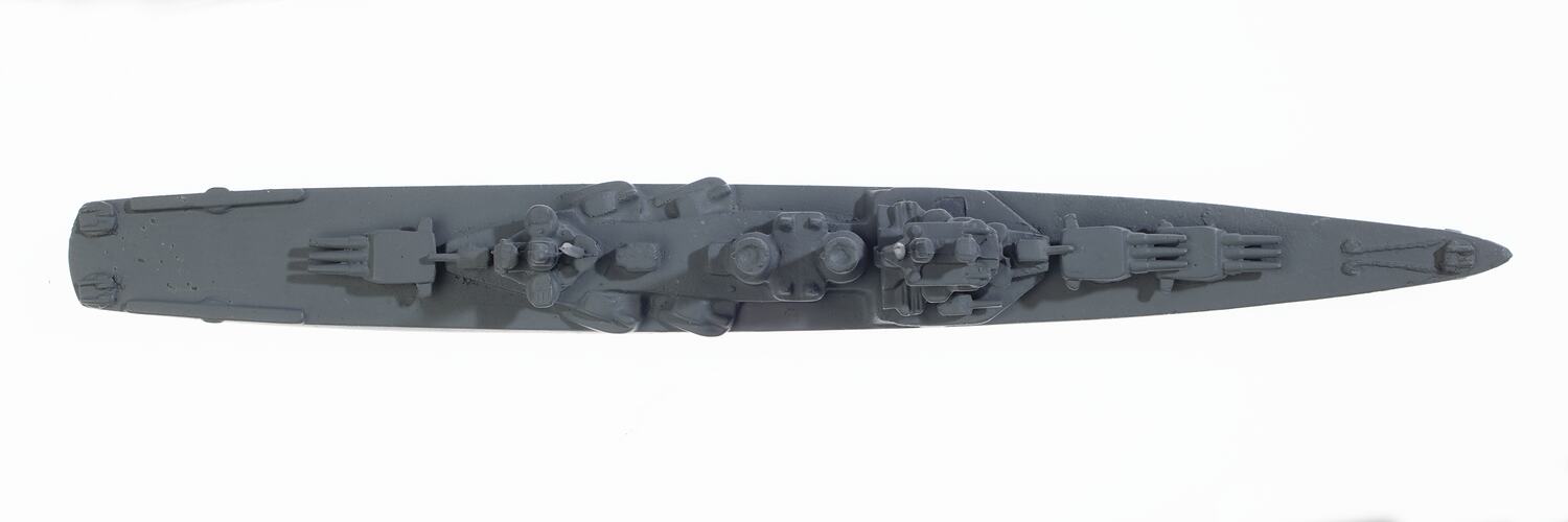 Grey ship model. Top view.