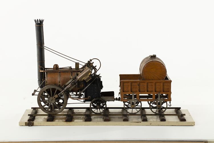 Steam Locomotive and Tender Model  - 'Rocket', 0-2-2 Type, Robert Stephenson & Co., Newcastle, England, 1829