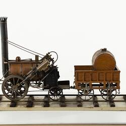 Steam Locomotive and Tender Model  - 'Rocket', 0-2-2 Type, Robert Stephenson & Co., Newcastle, England, 1829