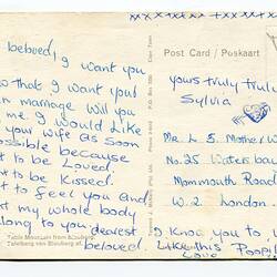 Postcard - Sylvia Boyes To Lindsay Motherwell, London, 1969
