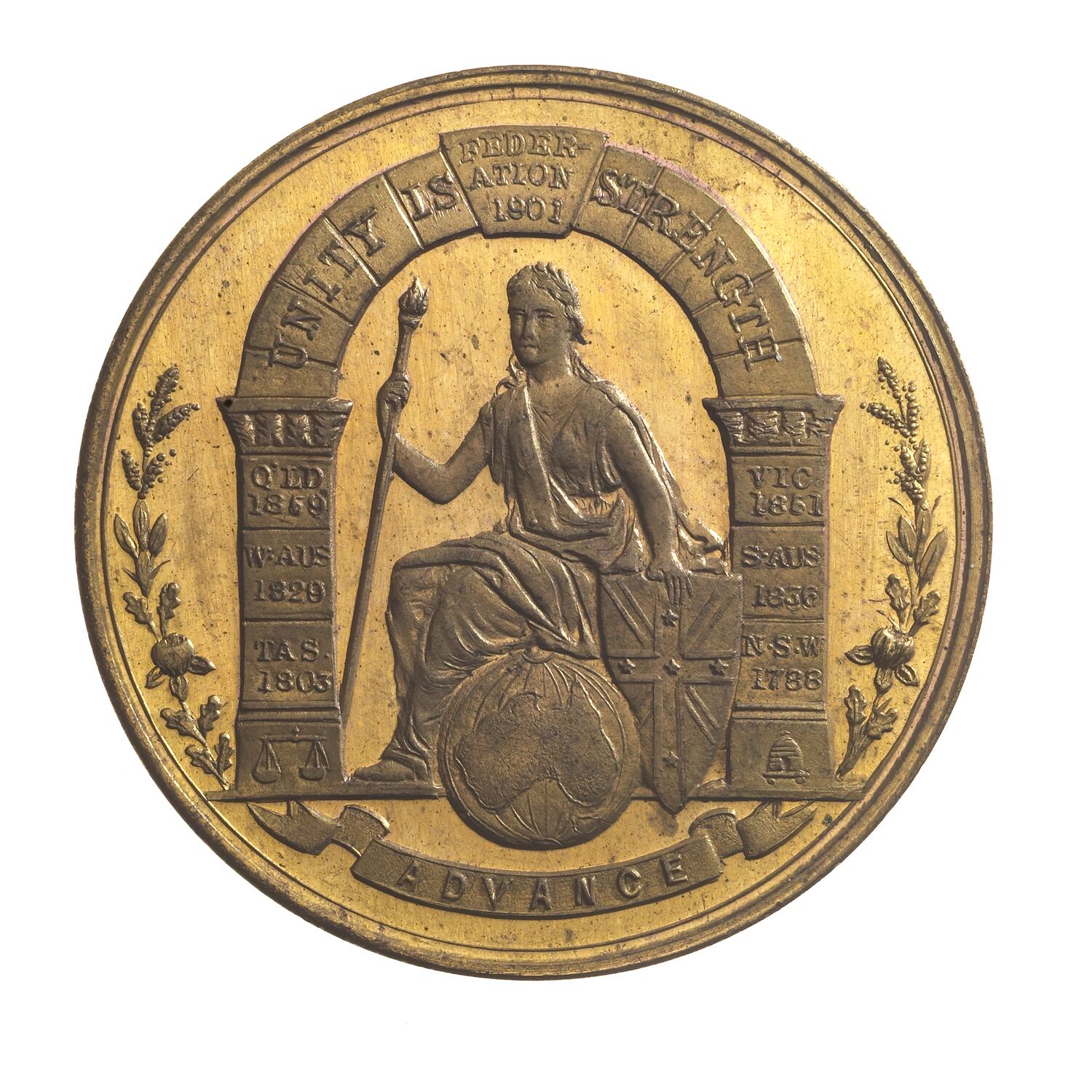 Medal - Federation of Australian Commonwealth, Town of Brunswick ...