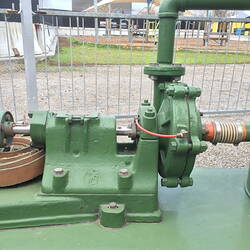 Pump mounted on trolley frame.