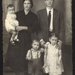 Digital Photograph - Studio Portrait of Annetta Family, Calabria, Italy, 1958