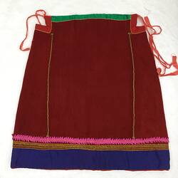 HT 57682.5, Skirt - Women's, Red Wool, Iole Crovetti Marino, Sardinia, Italy, 1950s (CULTURAL IDENTITY), Object, Registered