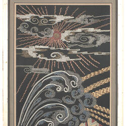 Embroidery Sample - Broderie Cornely, Sky, Framed