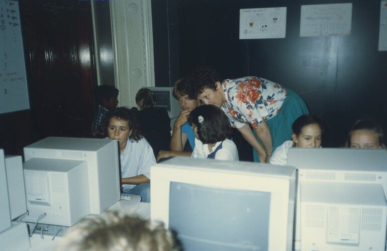 Students working on computers.