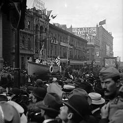 Glass Stereograph Negative - Federation Celebrations, Seamen's Union Float, by G.H. Myers, Melbourne, Victoria, 1901
