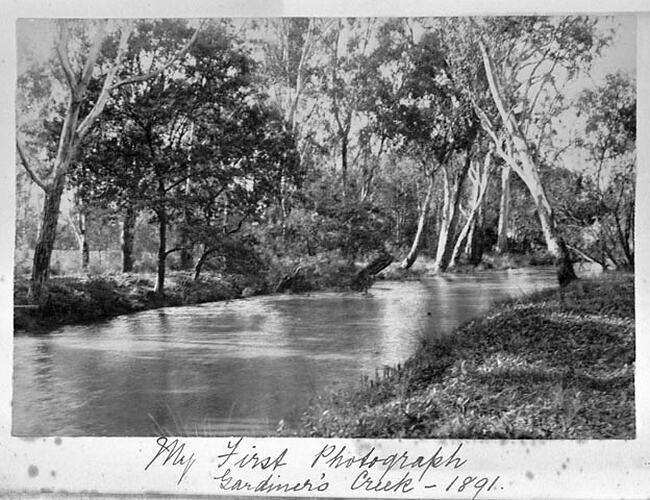 My First Photograph. Gardiner's Creek - 1891.