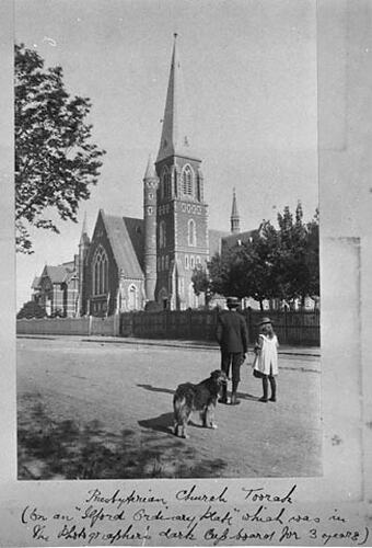 Presbyterian Church, Toorak. (On an "Ilford Ordinary Plate" which was in the Photographers dark Cupboard for 3 years)
