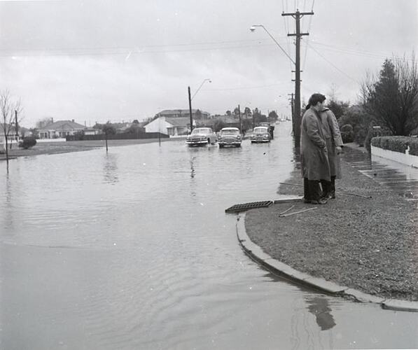 Digital Photograph - Flooded Street, Moorabbin, 1960s