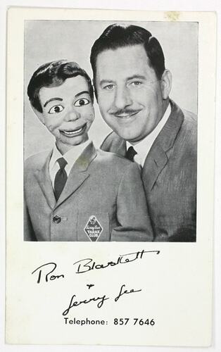 Advertising Card - 'Ron Blaskett & Gerry Gee'
