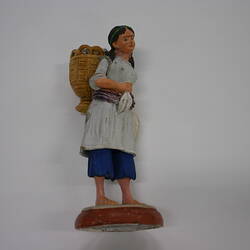 Indian Figure - Cahulee Woman With Basket, Lucknow, Clay, circa 1880