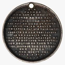 Medal - Abstinence Society, Australia, circa 1885 - Reverse