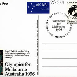 Postcard - Olympics for Melbourne, Royal Exhibition Building, Melbourne ...