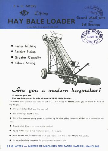Myers Hay Bale Loader