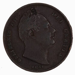 Coin - Farthing, William IV, Great Britain, 1831 (Obverse)