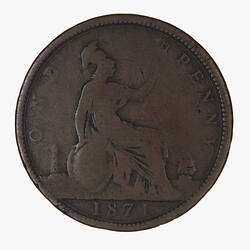 Coin - Penny, Queen Victoria, Great Britain, 1871 (Reverse)