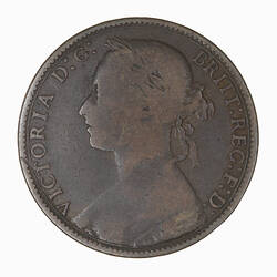 Coin - Penny, Queen Victoria, Great Britain, 1881 (Obverse)