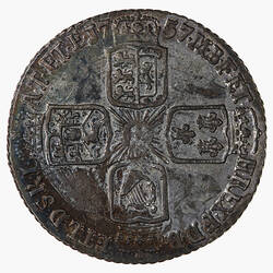 Coin - Sixpence, George II, Great Britain, 1757 (Reverse)