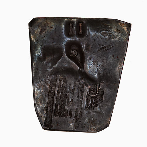 Coin, irregular shape, Castle with gateway at left; below incuse in two lines, S / II.