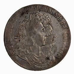 Coin - Crown 5 Shillings, William and Mary, Great Britain, 1692 (Obverse)