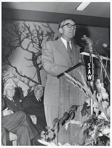 Photograph - Kodak Australasia Pty Ltd, Chief Managing Director Henry Foote Delivering a Speech at the Official Opening of the Kodak Factory, Coburg, 1961