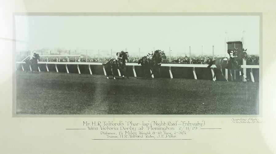 Photograph - Phar Lap Winning Victoria Derby, Framed, 1929