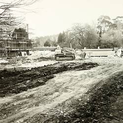 Photograph - Construction of Centennial Gardens  from South, Exhibition Building, Melbourne, 1980