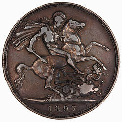 Coin - Crown, Queen Victoria, Great Britain, 1897 (Reverse)