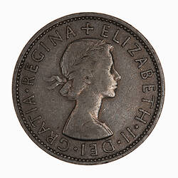 Coin - Florin (2 Shillings), Elizabeth II, Great Britain, 1957 (Obverse)