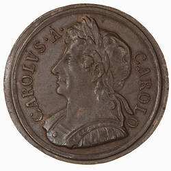 Pattern Coin - Halfpenny, Charles II, Great Britain, (1665) (Obverse)