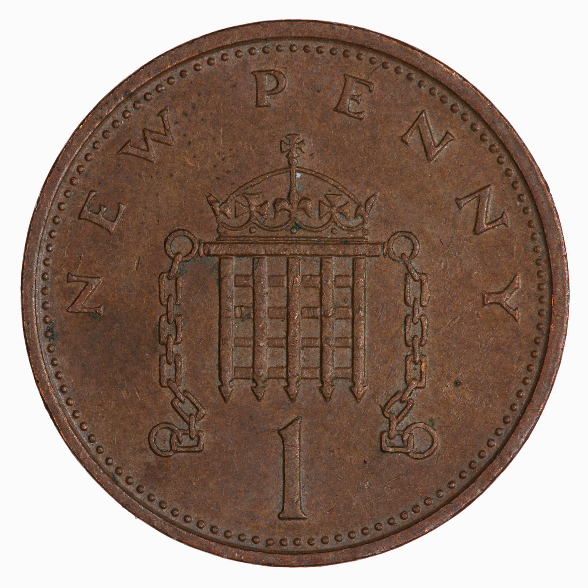 Coin - 1 New Penny, Elizabeth II, Great Britain, 1974