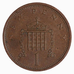 Coin - 1 New Penny, Elizabeth II, Great Britain, 1974 (Reverse)