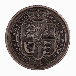 Coin - Sixpence, George III, Great Britain, 1820 (Reverse)
