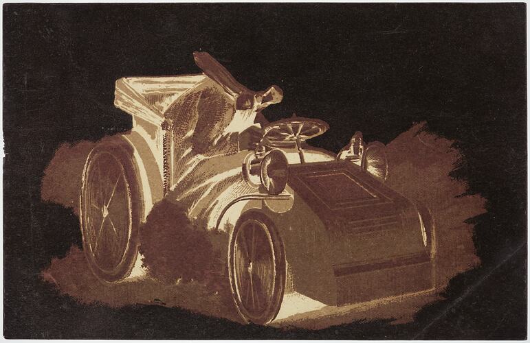 Negative Vignette - Man driving a Car, circa 1900