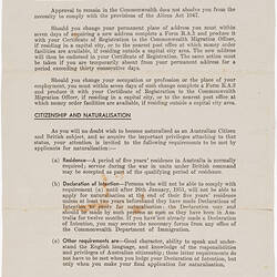 Certificate - Authority to Remain in Australia, 1951