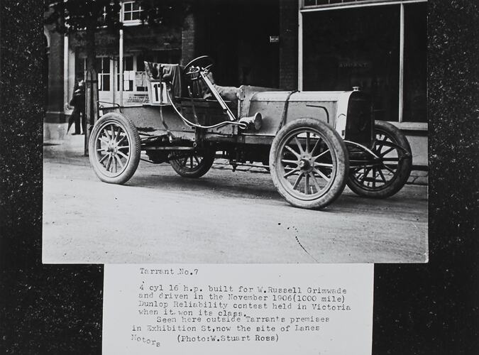Photograph - Tarrant Motors Co, Tarrant Number Seven, Four Cylinder Model Motor Car, Melbourne, Victoria, circa 1906