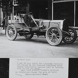 Photograph - Tarrant Motor Co, Tarrant Number Seven, Four Cylinder Motor Car, Melbourne, Victoria, circa 1906