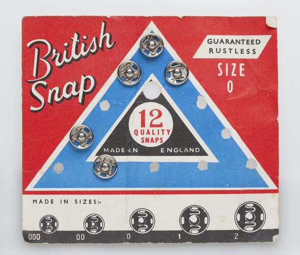 Press Studs - British Snap, Size 0, circa 1957