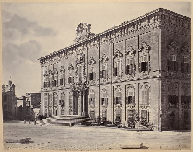 The Auberge de Castille, Malta, circa 1870